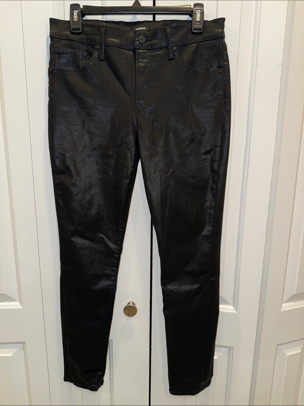 Express Black Coated Skinny Jeans
